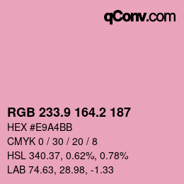 Color code: RGB 233.9 164.2 187 | qconv.com