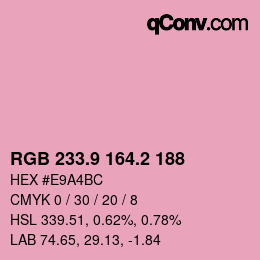カラーコード: RGB 233.9 164.2 188 | qconv.com