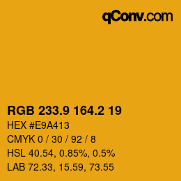 カラーコード: RGB 233.9 164.2 19 | qconv.com