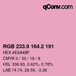 Color code: RGB 233.9 164.2 191 | qconv.com