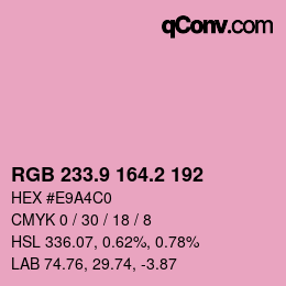 Color code: RGB 233.9 164.2 192 | qconv.com