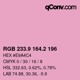Color code: RGB 233.9 164.2 196 | qconv.com