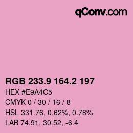 Color code: RGB 233.9 164.2 197 | qconv.com