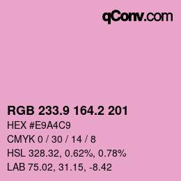 Color code: RGB 233.9 164.2 201 | qconv.com