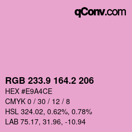 Color code: RGB 233.9 164.2 206 | qconv.com