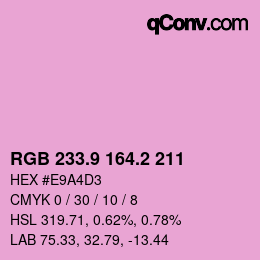 Color code: RGB 233.9 164.2 211 | qconv.com