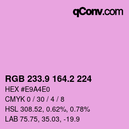 カラーコード: RGB 233.9 164.2 224 | qconv.com