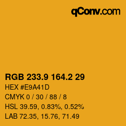 カラーコード: RGB 233.9 164.2 29 | qconv.com