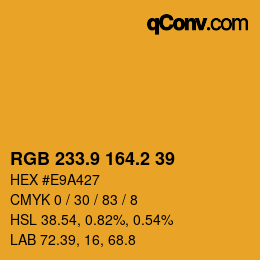 カラーコード: RGB 233.9 164.2 39 | qconv.com