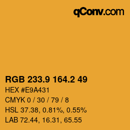 カラーコード: RGB 233.9 164.2 49 | qconv.com