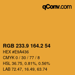 カラーコード: RGB 233.9 164.2 54 | qconv.com