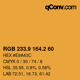 カラーコード: RGB 233.9 164.2 60 | qconv.com