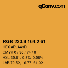 Color code: RGB 233.9 164.2 61 | qconv.com