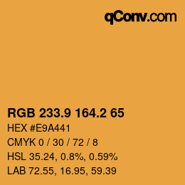 Color code: RGB 233.9 164.2 65 | qconv.com