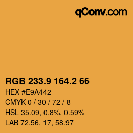 Color code: RGB 233.9 164.2 66 | qconv.com