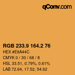 Color code: RGB 233.9 164.2 76 | qconv.com