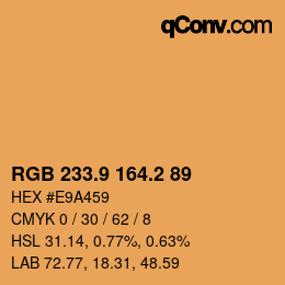 カラーコード: RGB 233.9 164.2 89 | qconv.com