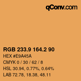 Color code: RGB 233.9 164.2 90 | qconv.com
