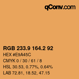 カラーコード: RGB 233.9 164.2 92 | qconv.com