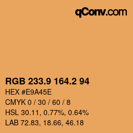 カラーコード: RGB 233.9 164.2 94 | qconv.com