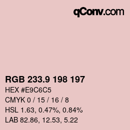 カラーコード: RGB 233.9 198 197 | qconv.com