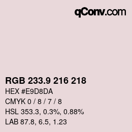 Color code: RGB 233.9 216 218 | qconv.com