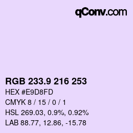 Color code: RGB 233.9 216 253 | qconv.com