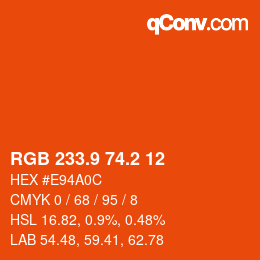 カラーコード: RGB 233.9 74.2 12 | qconv.com