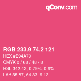 カラーコード: RGB 233.9 74.2 121 | qconv.com