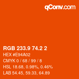 カラーコード: RGB 233.9 74.2 2 | qconv.com