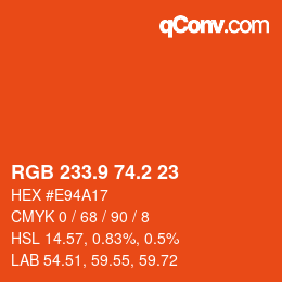 カラーコード: RGB 233.9 74.2 23 | qconv.com