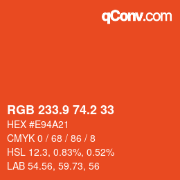 Color code: RGB 233.9 74.2 33 | qconv.com
