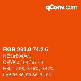 カラーコード: RGB 233.9 74.2 6 | qconv.com