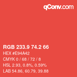 Color code: RGB 233.9 74.2 66 | qconv.com