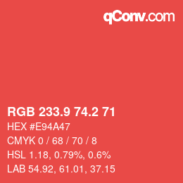 Color code: RGB 233.9 74.2 71 | qconv.com