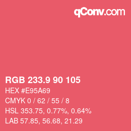 カラーコード: RGB 233.9 90 105 | qconv.com
