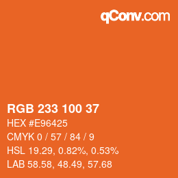 Color code: RGB 233 100 37 | qconv.com