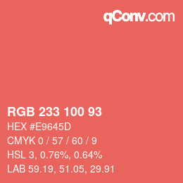 Color code: RGB 233 100 93 | qconv.com