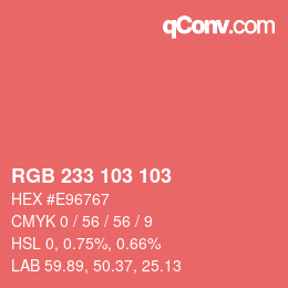 Color code: RGB 233 103 103 | qconv.com