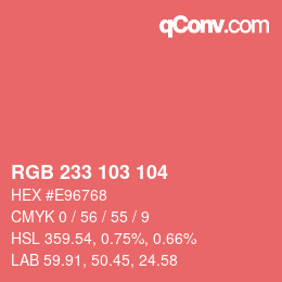 Color code: RGB 233 103 104 | qconv.com