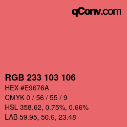 Código de color: RGB 233 103 106 | qconv.com