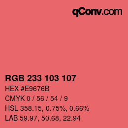 Color code: RGB 233 103 107 | qconv.com