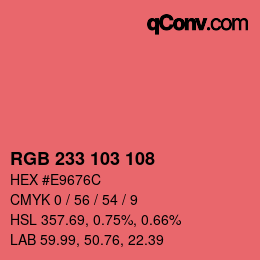 Color code: RGB 233 103 108 | qconv.com