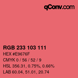 Farbcode: RGB 233 103 111 | qconv.com