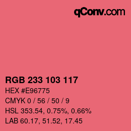Color code: RGB 233 103 117 | qconv.com