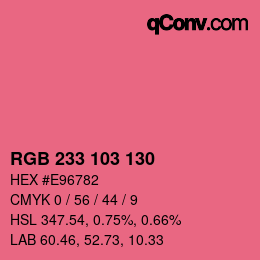 Color code: RGB 233 103 130 | qconv.com