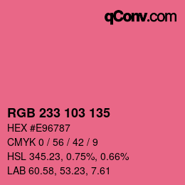 カラーコード: RGB 233 103 135 | qconv.com