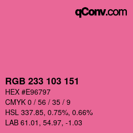 Farbcode: RGB 233 103 151 | qconv.com