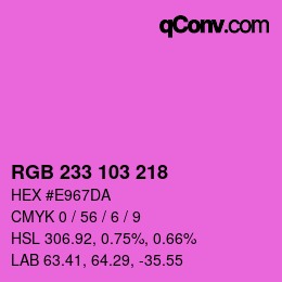 カラーコード: RGB 233 103 218 | qconv.com