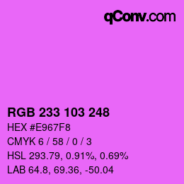 Código de color: RGB 233 103 248 | qconv.com